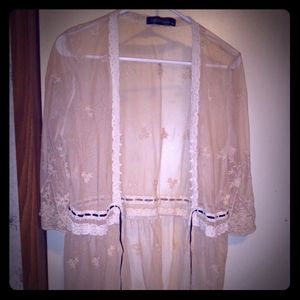 Zanzea delicate ivory lace blouse